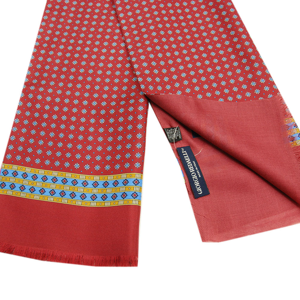 Dark red silk scarf with wool lining⎪ Giorgio Redaelli