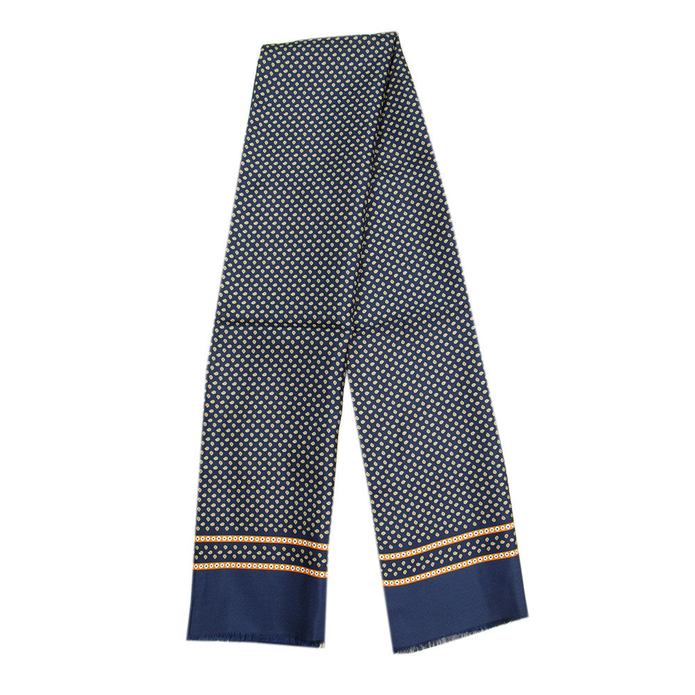 Mörkblå sidenscarf med ullfoder⎪ Giorgio Redaelli