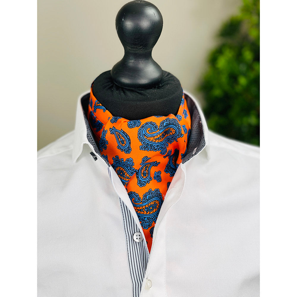 Orangene gemusterte Ascot-Krawatte ⎪ Giorgio Redaelli