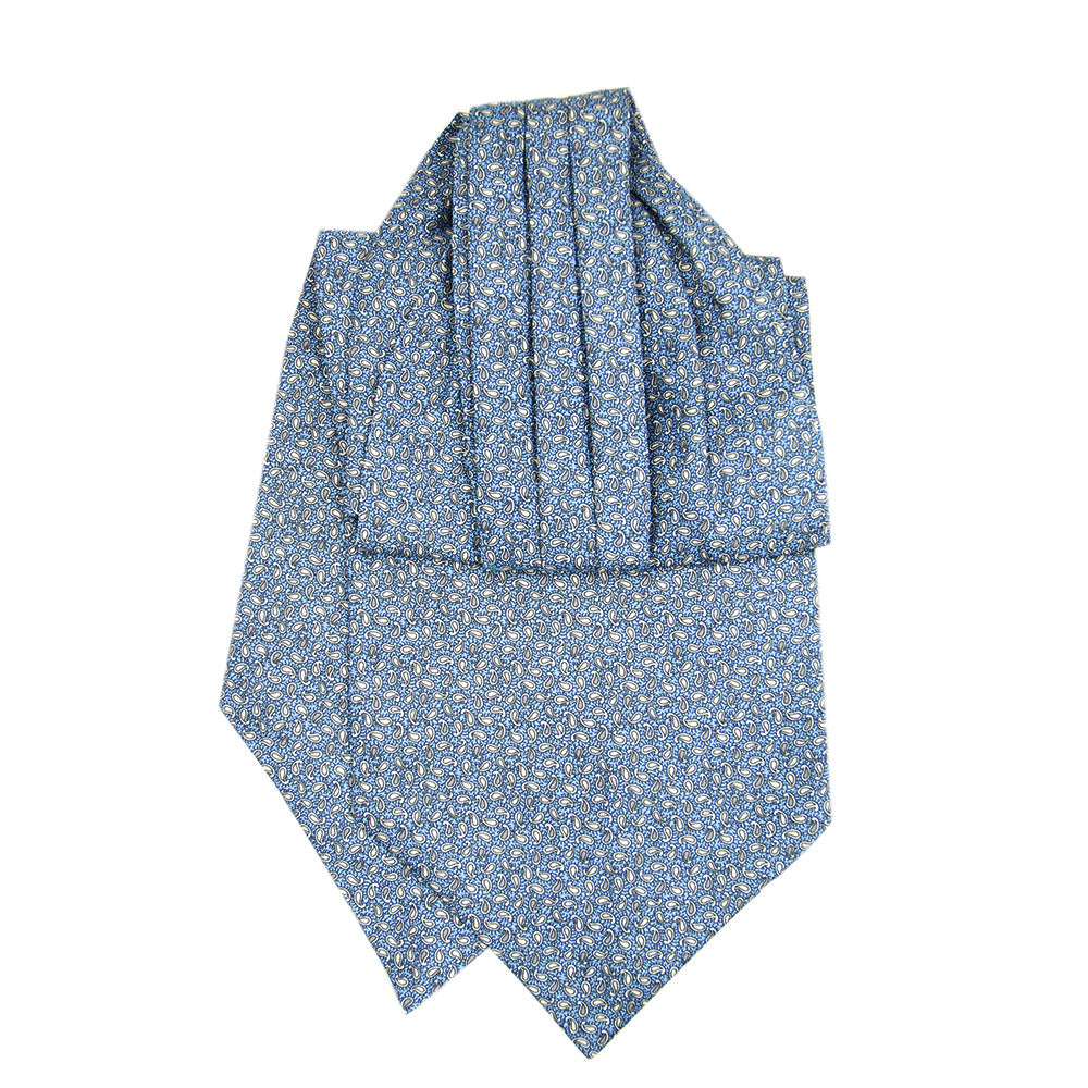 Light blue patterned ascot scarf ⎪ Giorgio Redaelli