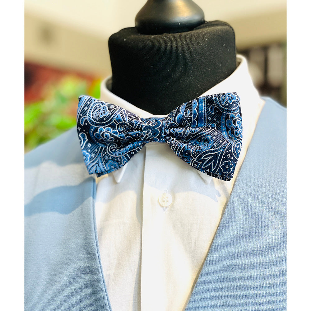 Dark blue paisley bow tie⎪ Giorgio Redaelli