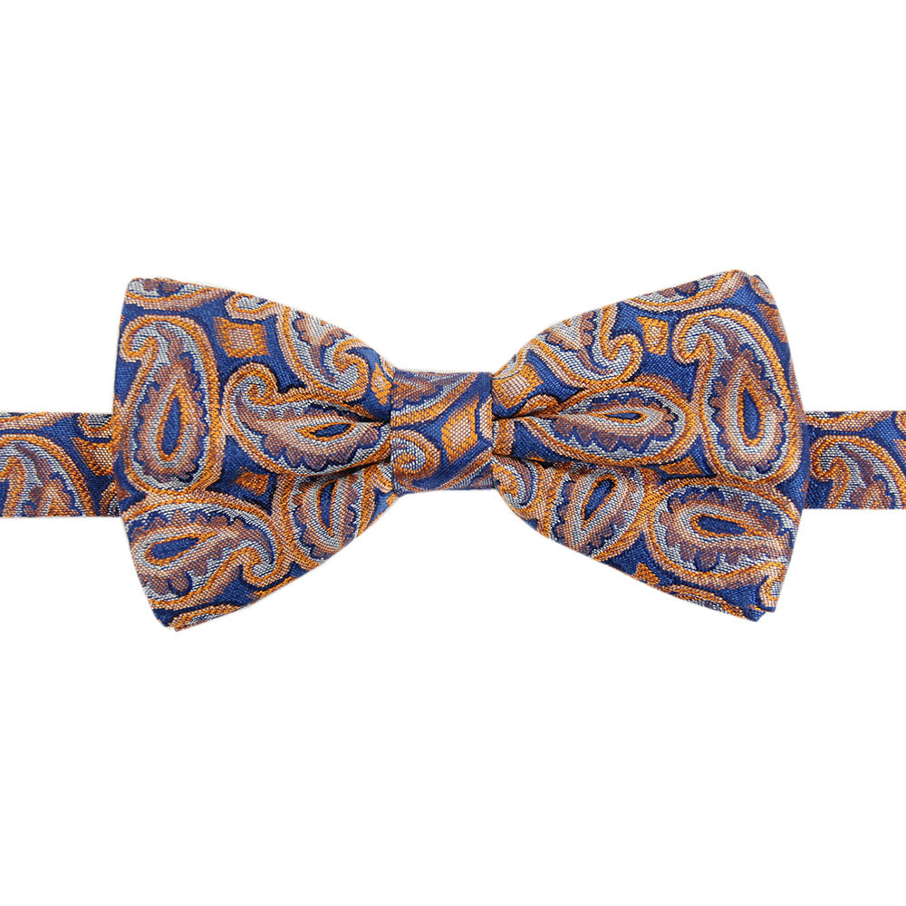 Blue bow tie with a large paisley pattern⎪ Giorgio Redaelli