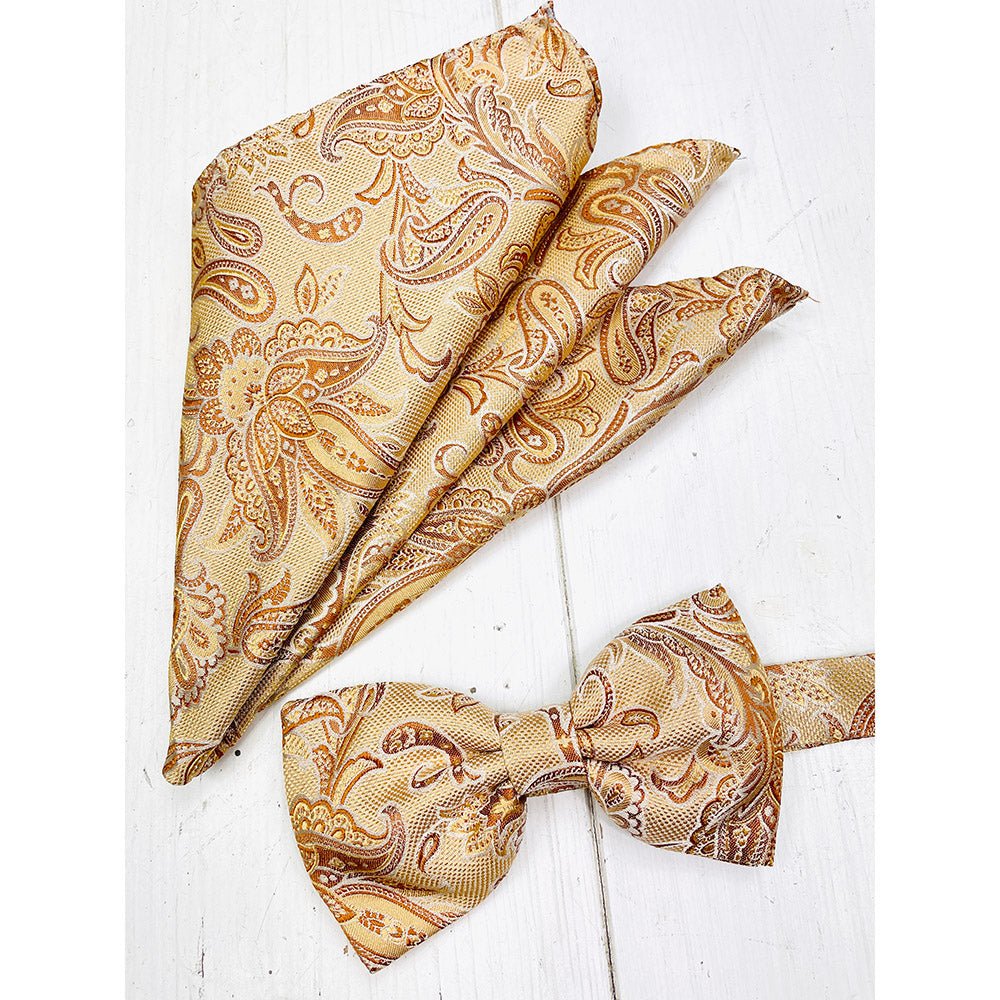 Golden yellow paisley bow tie⎪ Giorgio Redaelli