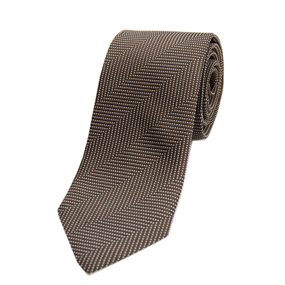 Mörkbrun mönstrad sidenslips⎪ Giorgio Redaelli