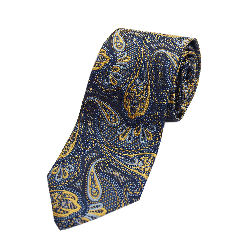 Dark blue silk tie with paisley pattern⎪ Giorgio Redaelli
