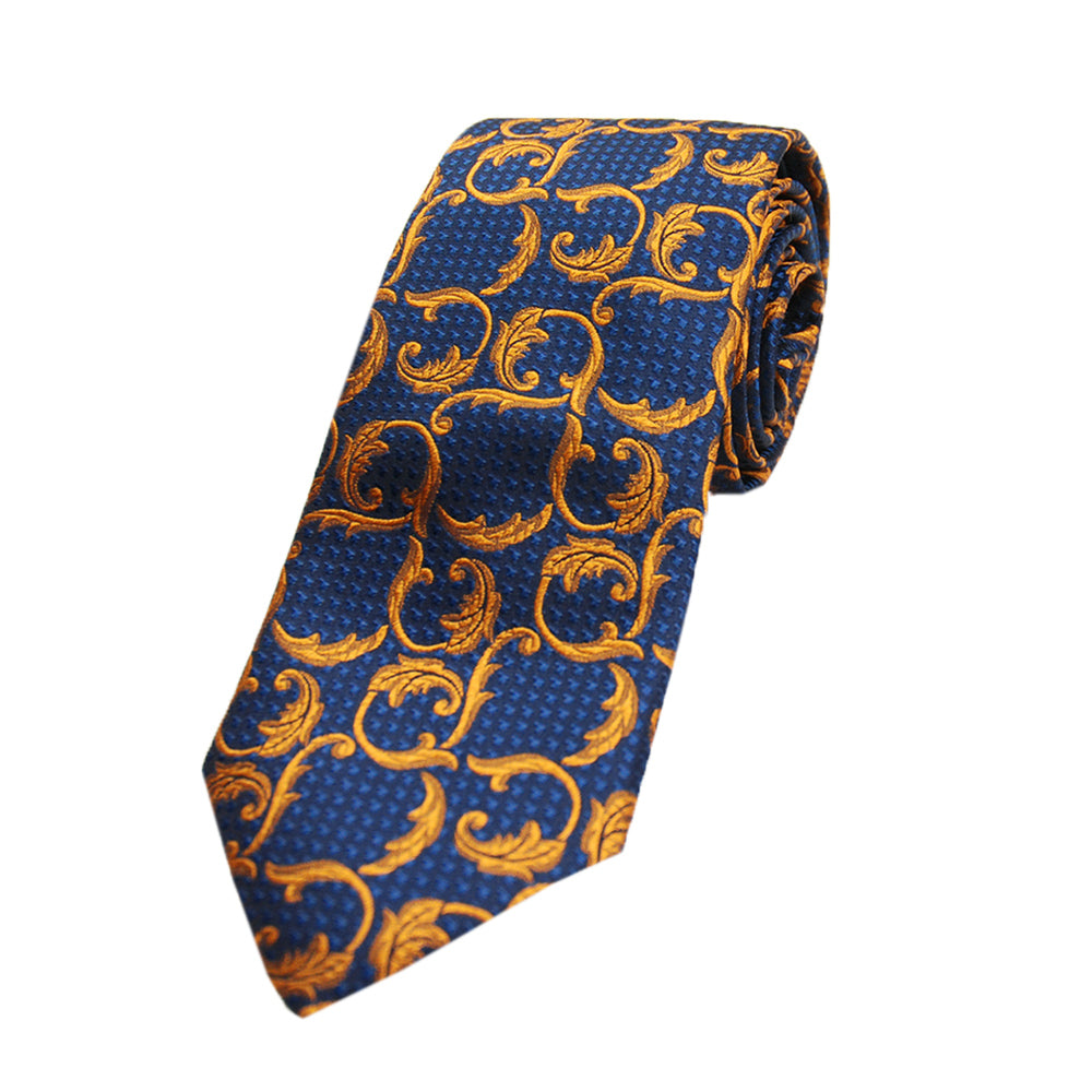 Festive dark blue tie with a pattern⎪ Giorgio Redaelli