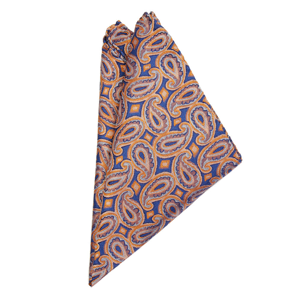 Blå / orange paisley näsduk⎪ Giorgio Redaelli