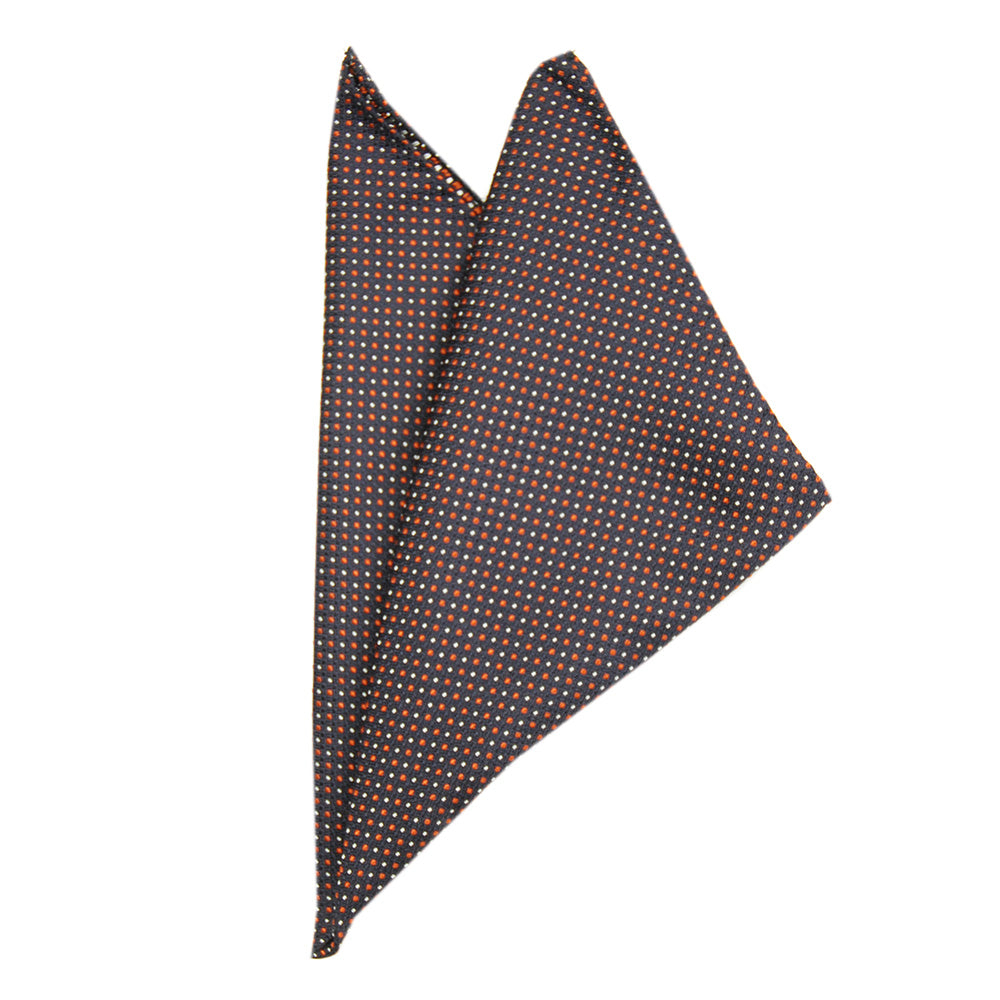 Red patterned tie and blue patterned pocket square set ⎪ Bojua