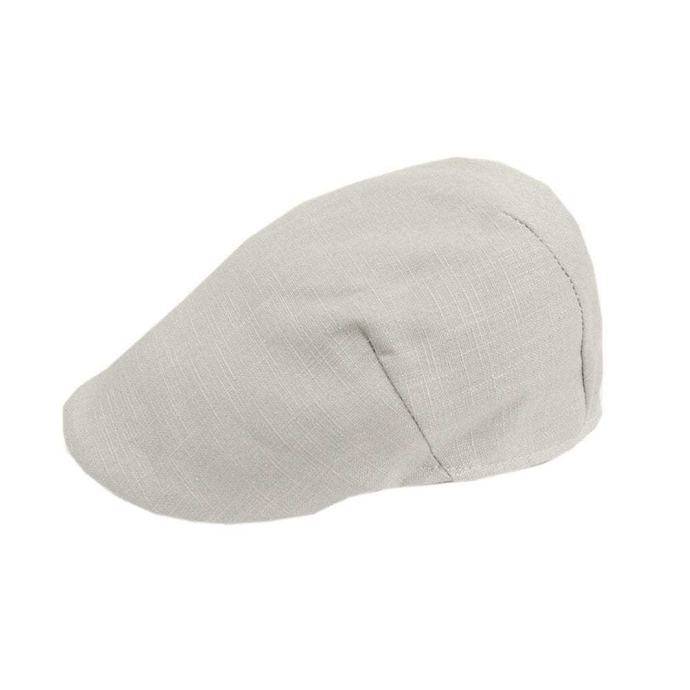 Vaaleanharmaa pellava flat cap⎪ Bojua