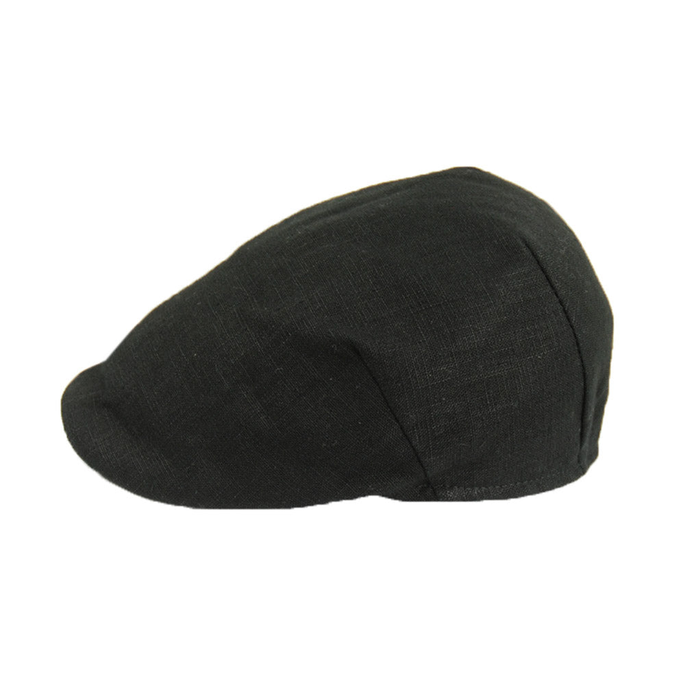 Musta pellava flat cap⎪ Bojua