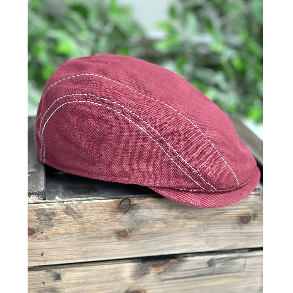Punainen pellava flat cap⎪ Bojua