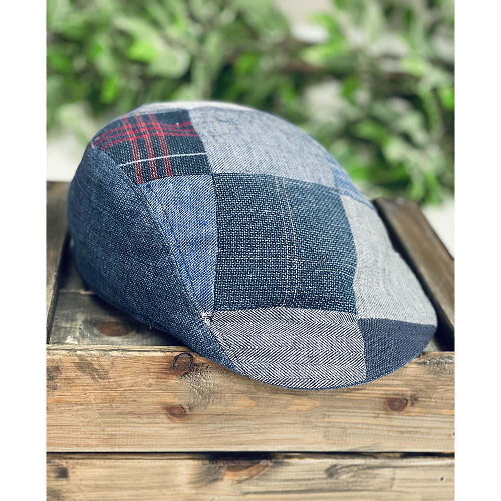 Sininen ruudullinen flat cap⎪Bojua