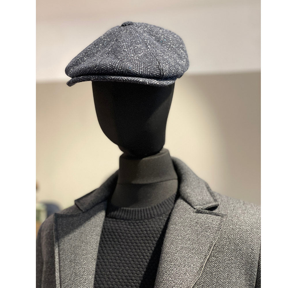 Sininen kalanruotokuvio flat cap⎪ Bojua