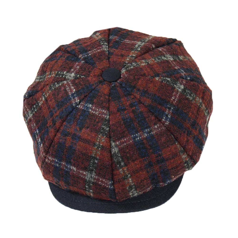 Burgundy ruudullinen flat cap⎪Bojua