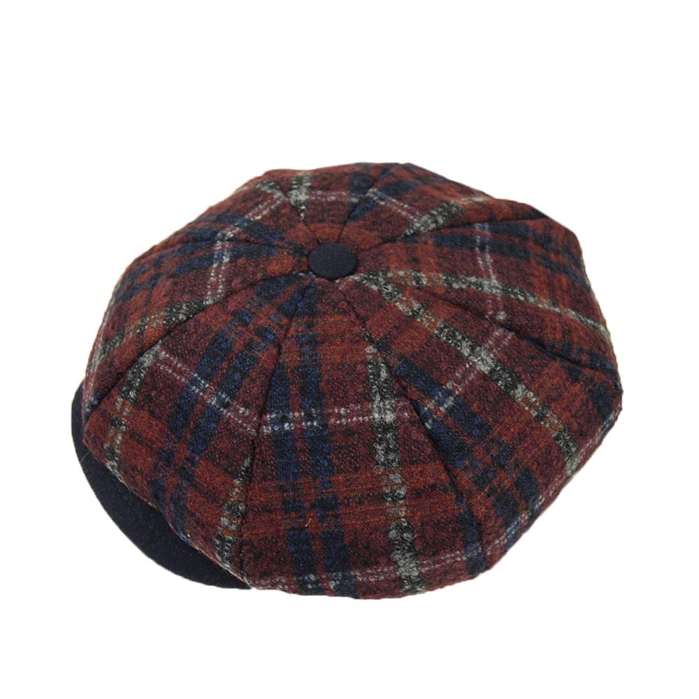 Burgundy ruudullinen flat cap⎪Bojua
