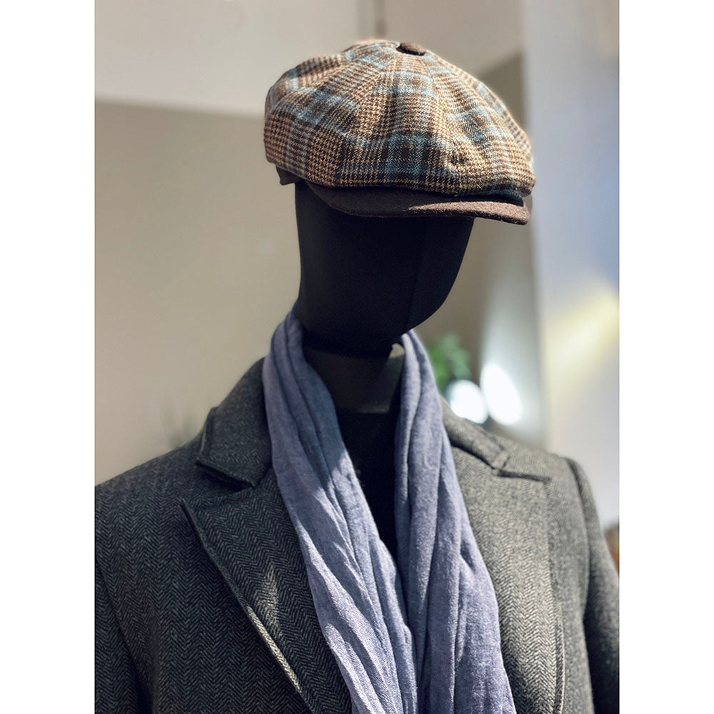 Ruskea ruudullinen flat cap⎪Bojua