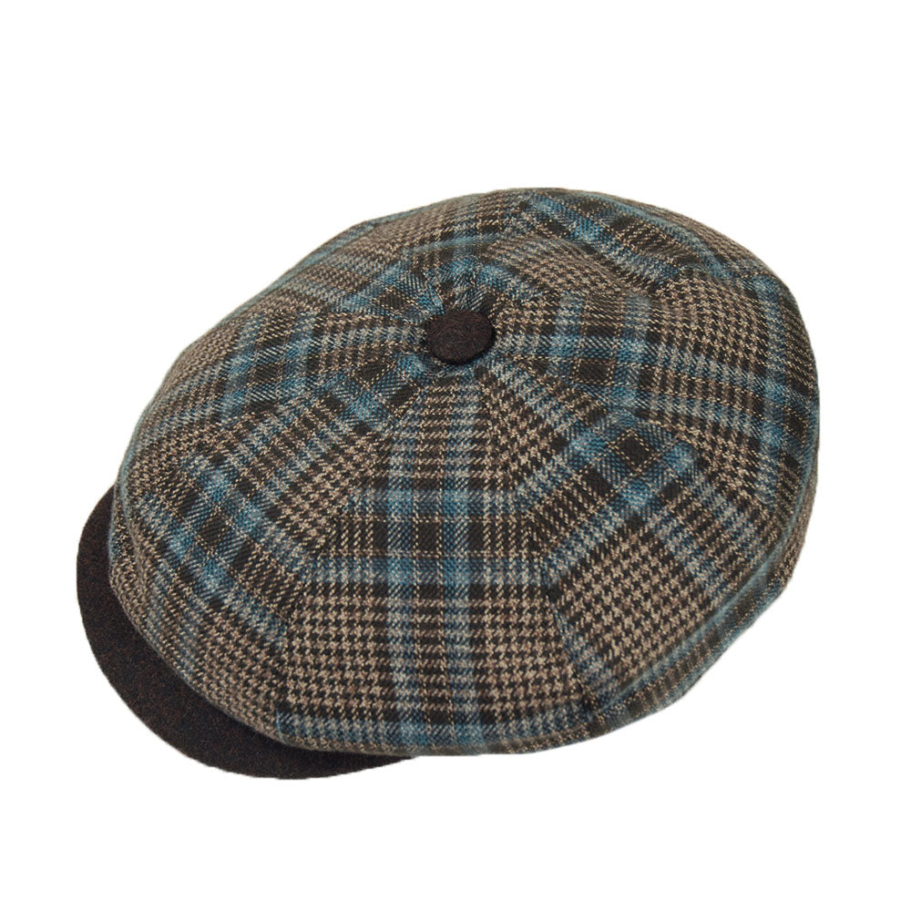 Ruskea ruudullinen flat cap⎪Bojua