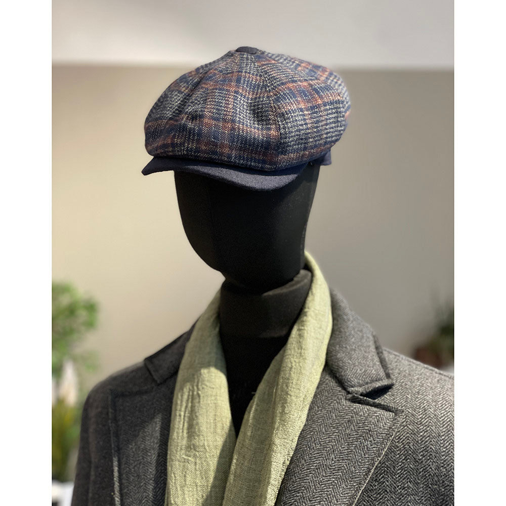 Ruudullinen tummansininen flat cap⎪ Bojua