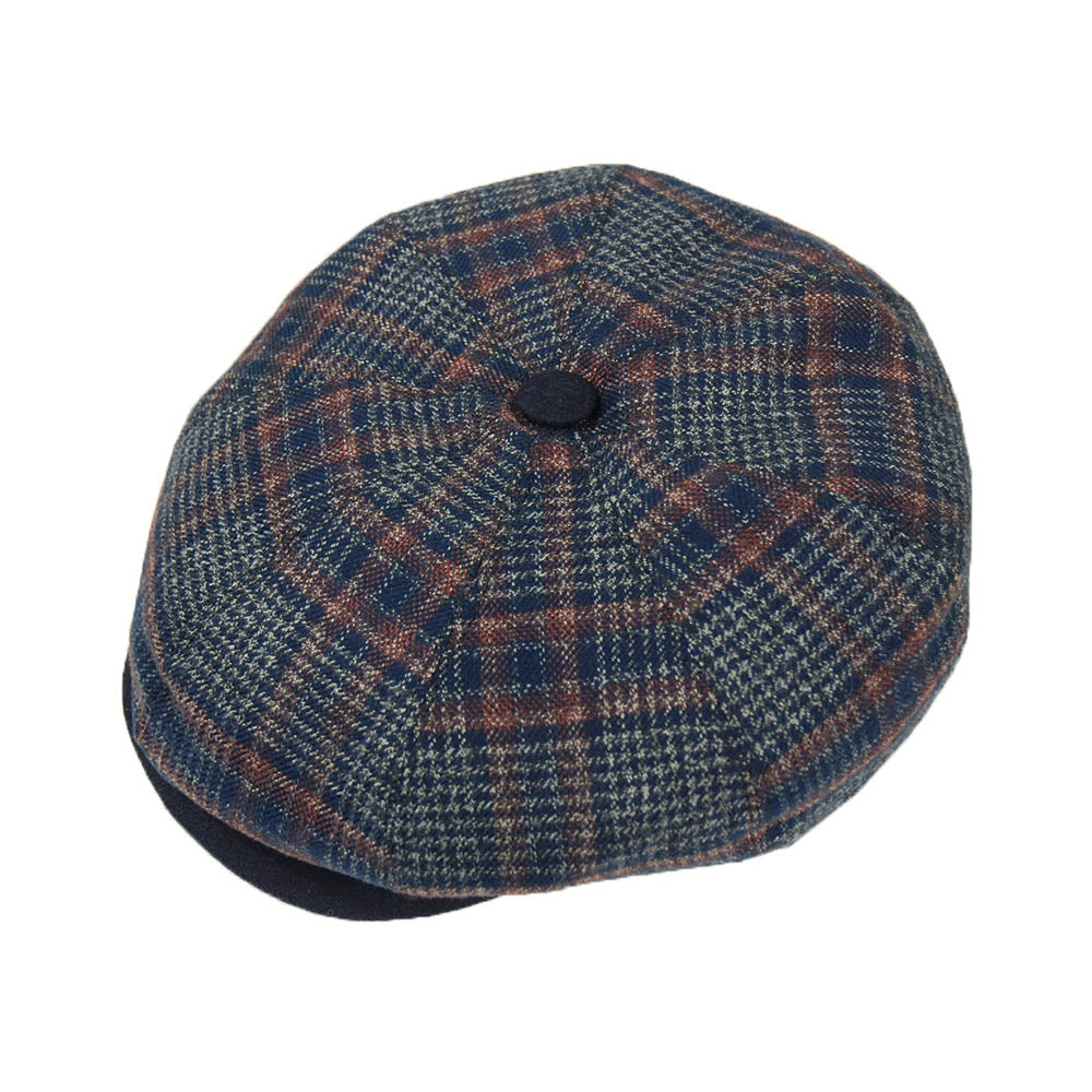 Ruudullinen tummansininen flat cap⎪ Bojua