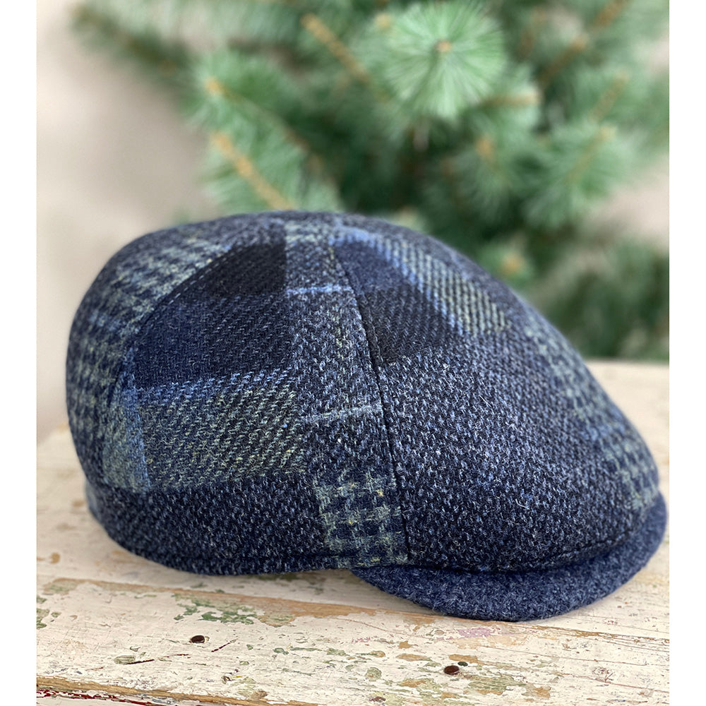 Tummansininen ruudullinen flat cap⎪Bojua