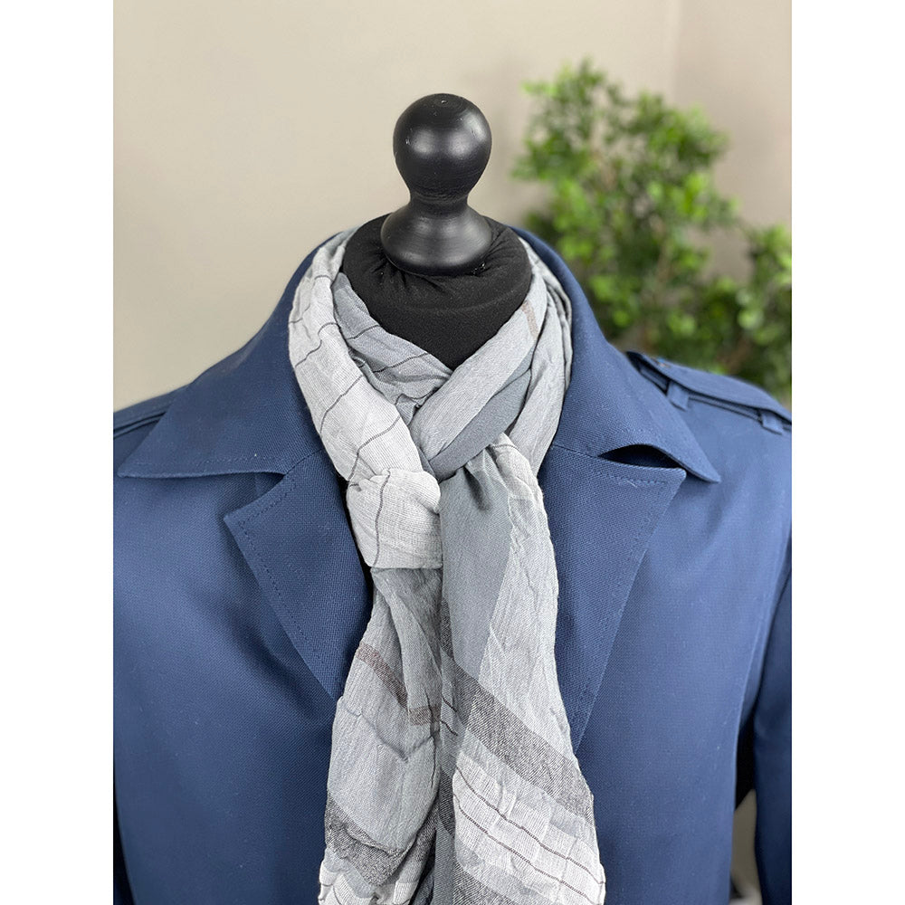 Gray checkered scarf⎪ Bojua