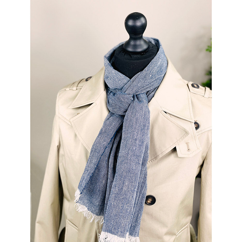 Blue linen scarf⎪Bojua
