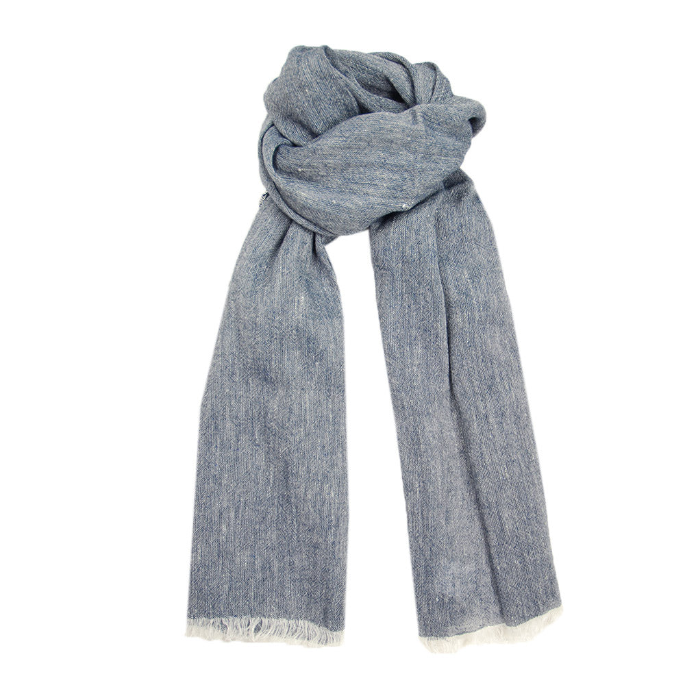 Blue linen scarf⎪Bojua