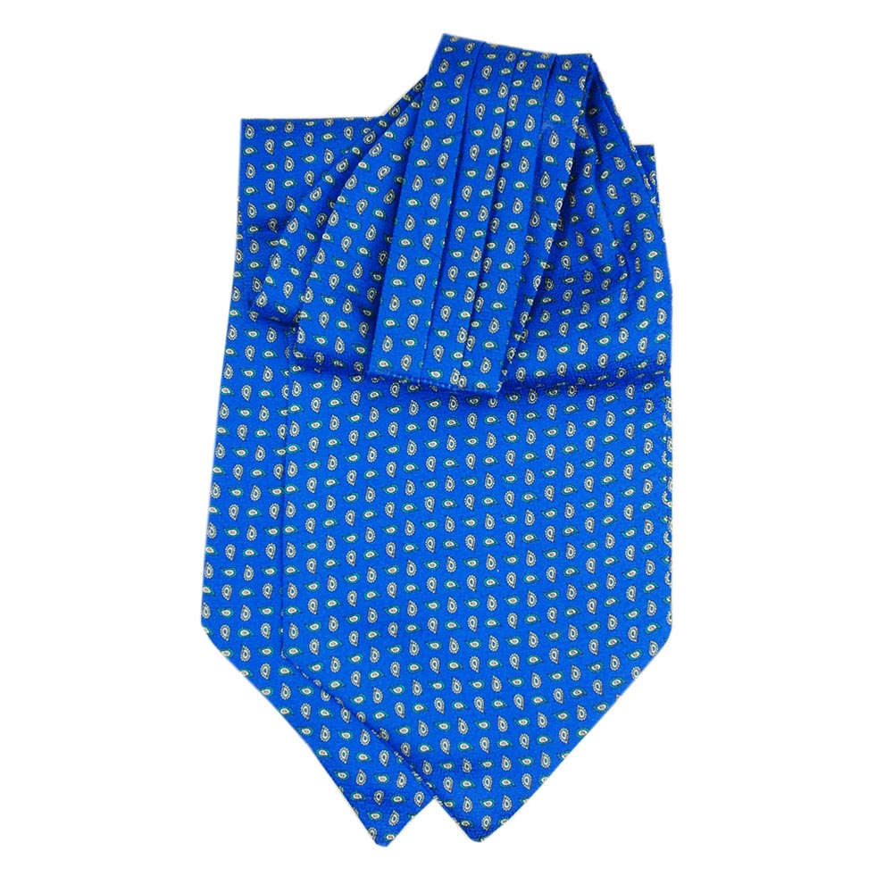 Kirkkaan sininen kuviollinen ascot-huivi⎪ Bojua