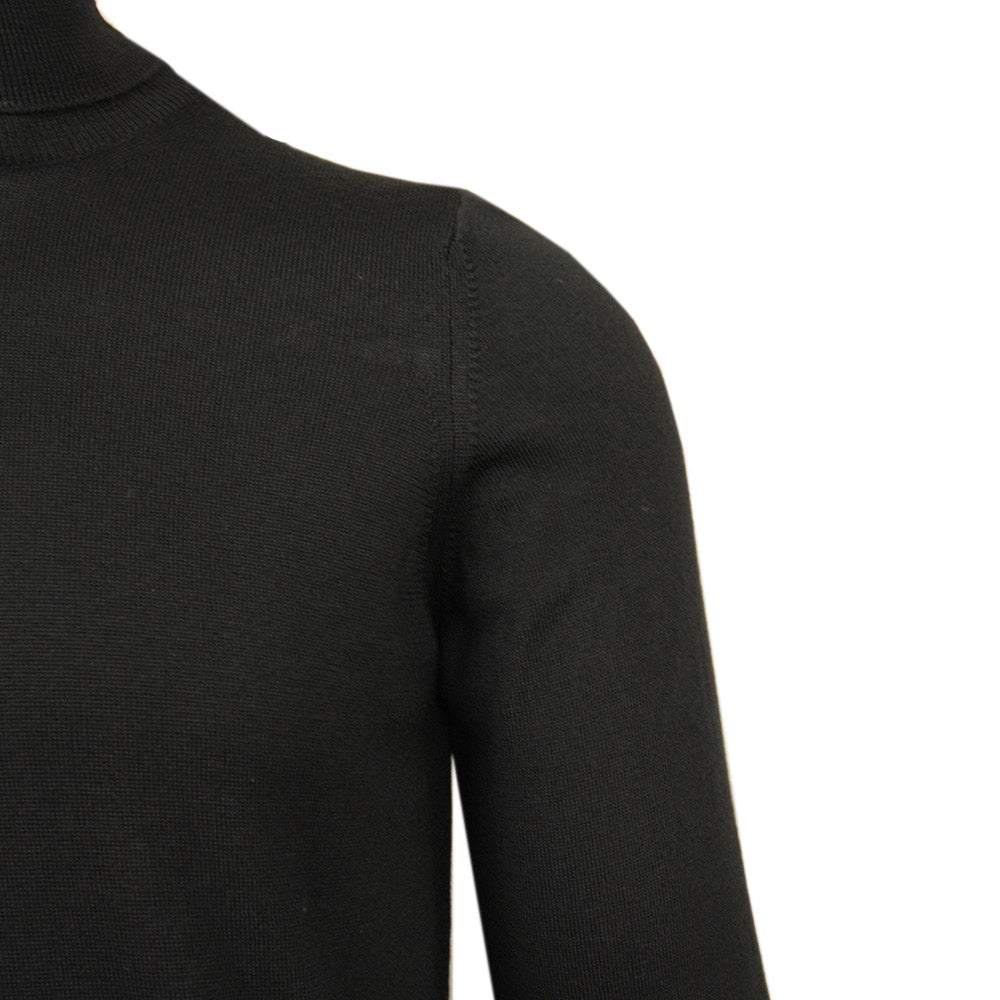 Black merino wool turtleneck⎪ Malagrida