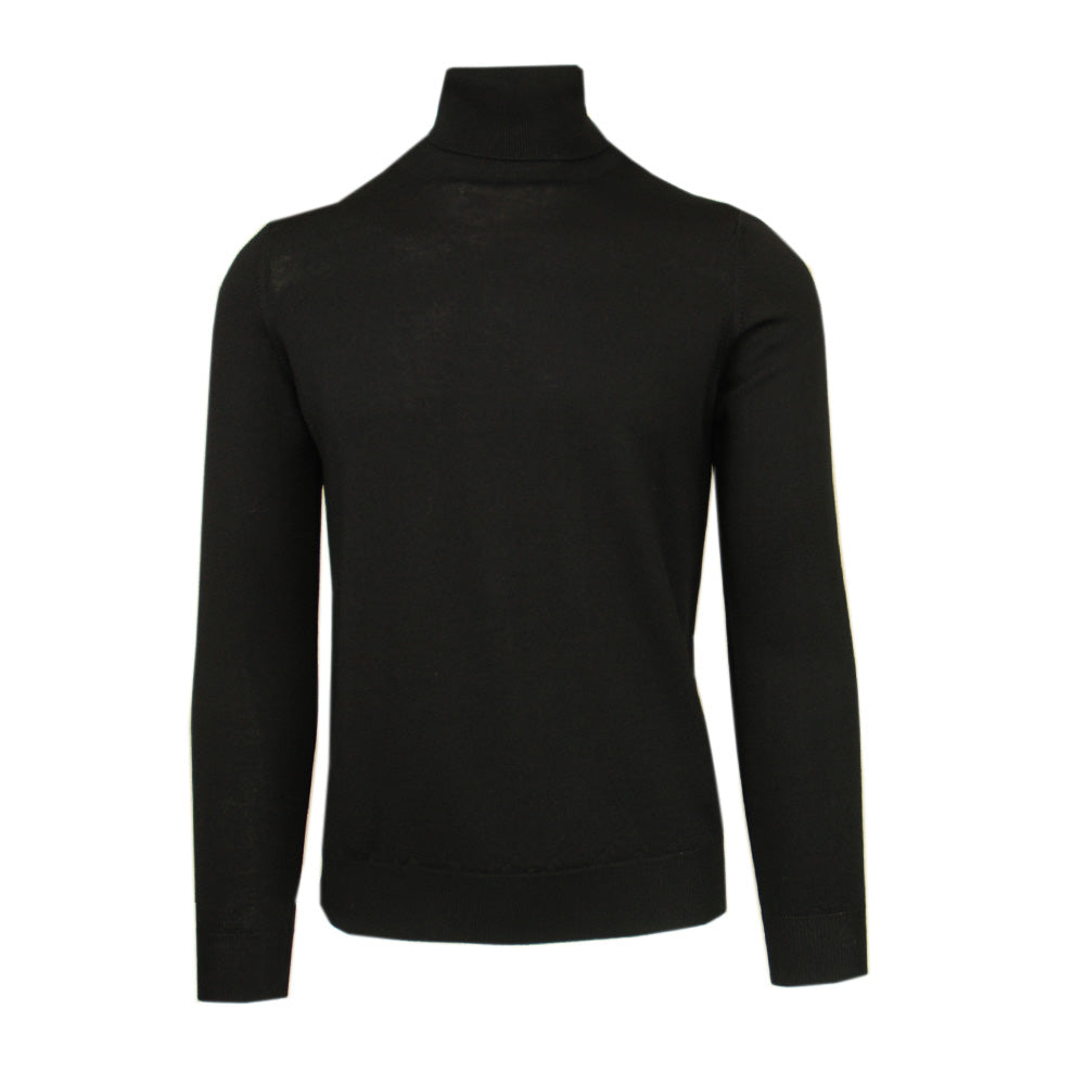 Black merino wool turtleneck⎪ Malagrida