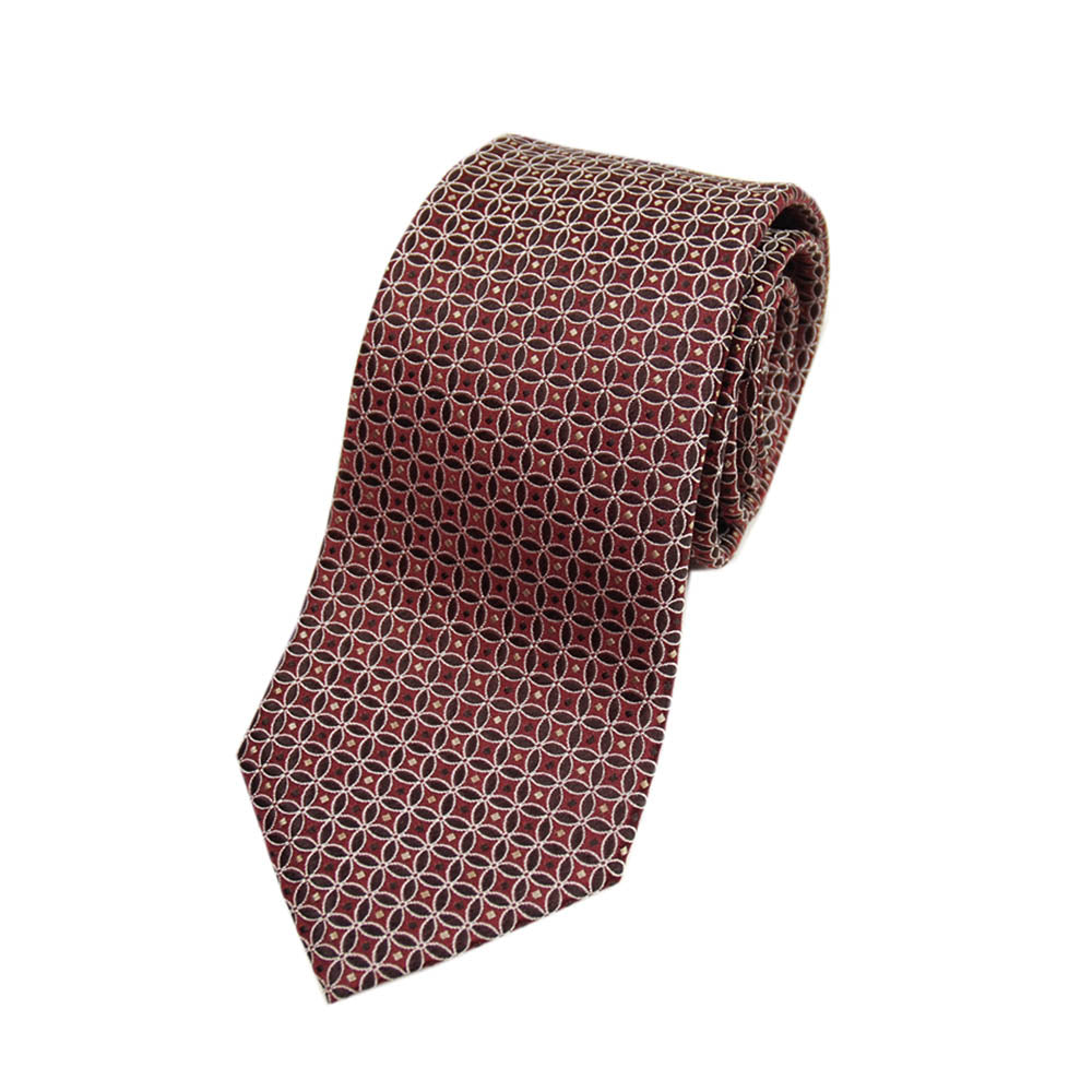 Red patterned tie and blue patterned pocket square set ⎪ Bojua