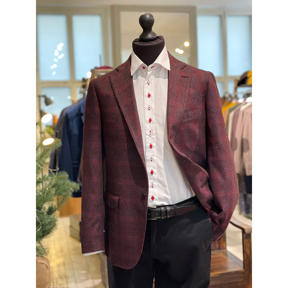 Weinroter karierter Blazer⎪ Posillipo 1930