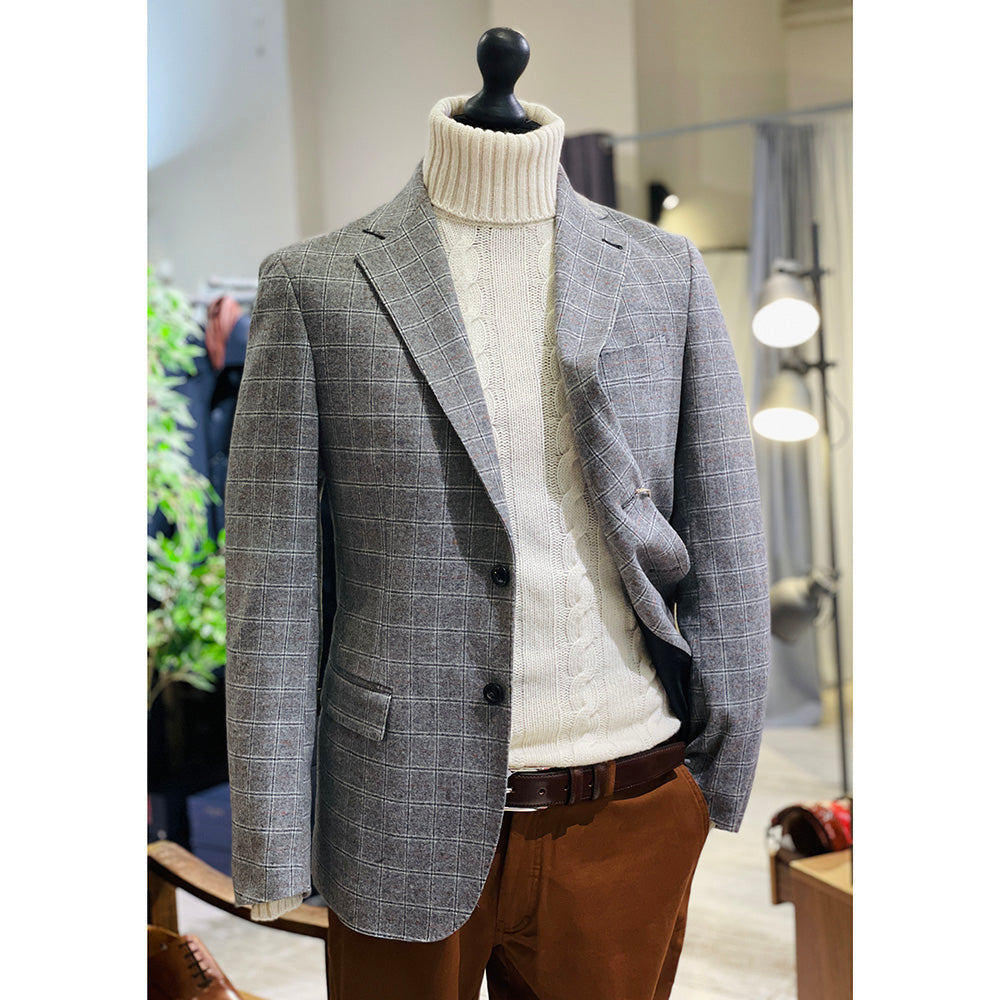 Grauer karierter Blazer⎪ Posillipo 1930