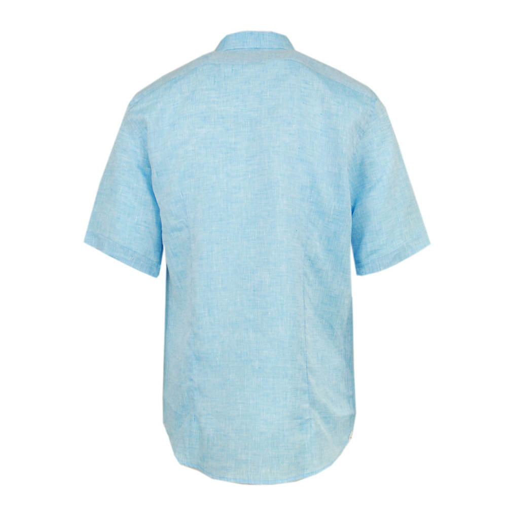 Hellblaues kurzärmliges Leinenhemd⎪ Posillipo