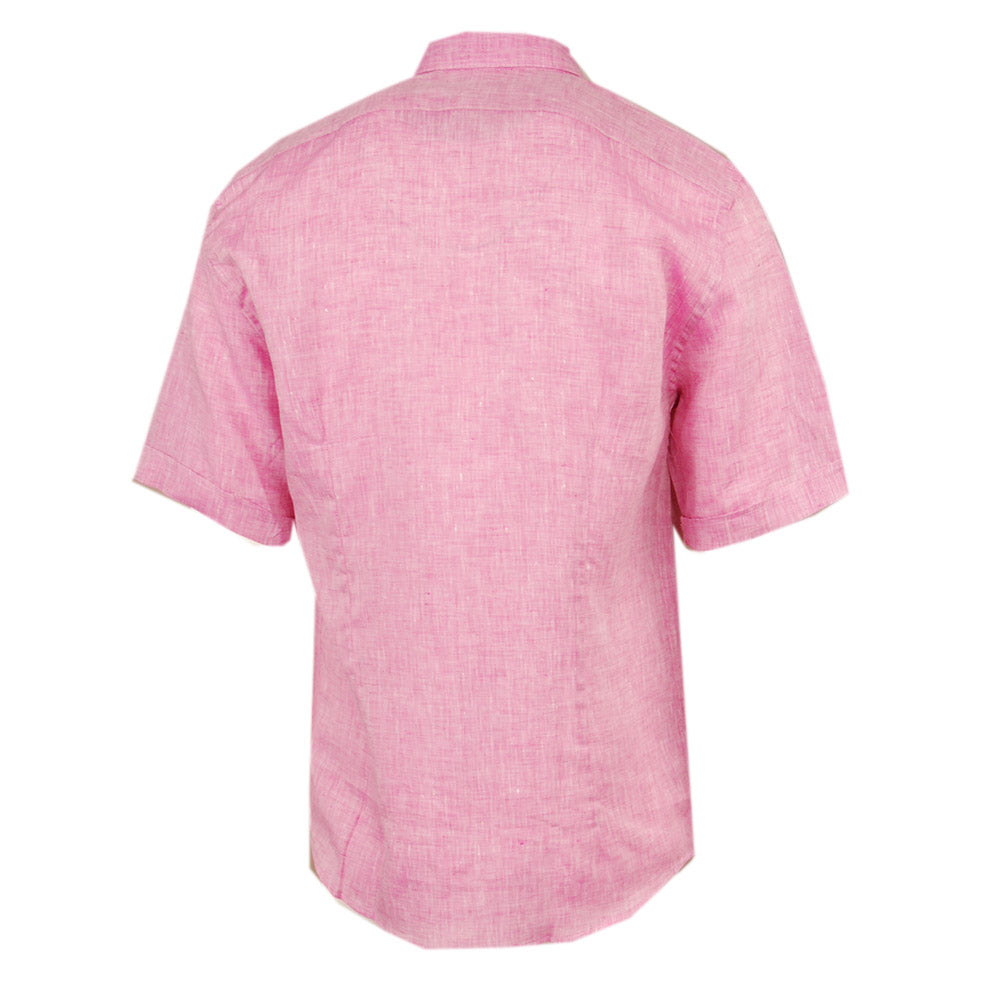 Pinkes kurzärmliges Leinenhemd⎪ Posillipo
