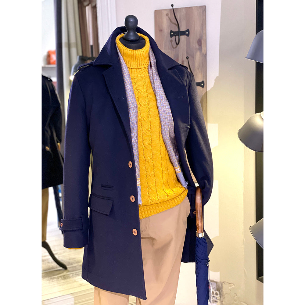 Dark blue wool coat Redford ⎪ Reykjavik District