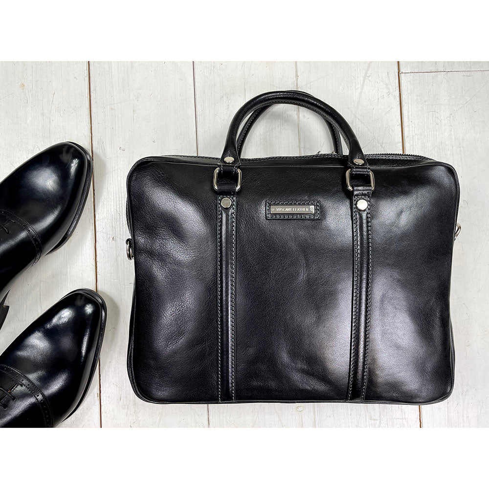 Musta nahkasalkku 14" ⎪ Tuscany Leather