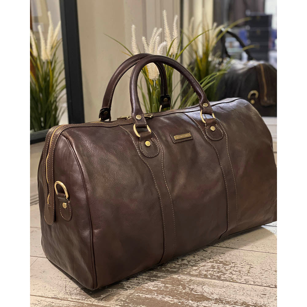 Dark brown large leather bag ⎪Oslo