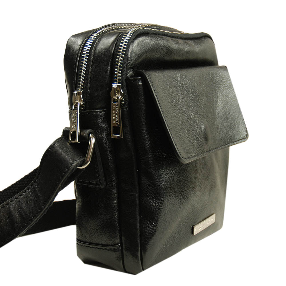 Pieni musta messenger nahkalaukku ⎪ Larry ⎪ Tuscany Leather