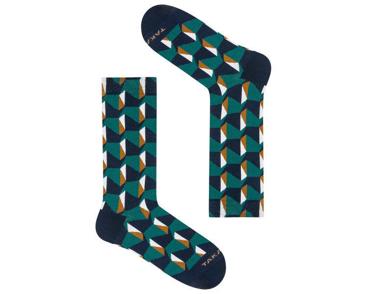 Grüne gemusterte Socken 15M4⎪ Takapara