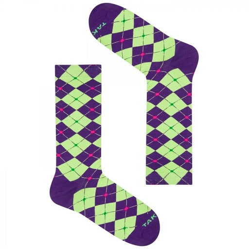 Violette / grüne Socken U2M1⎪ Rückseite