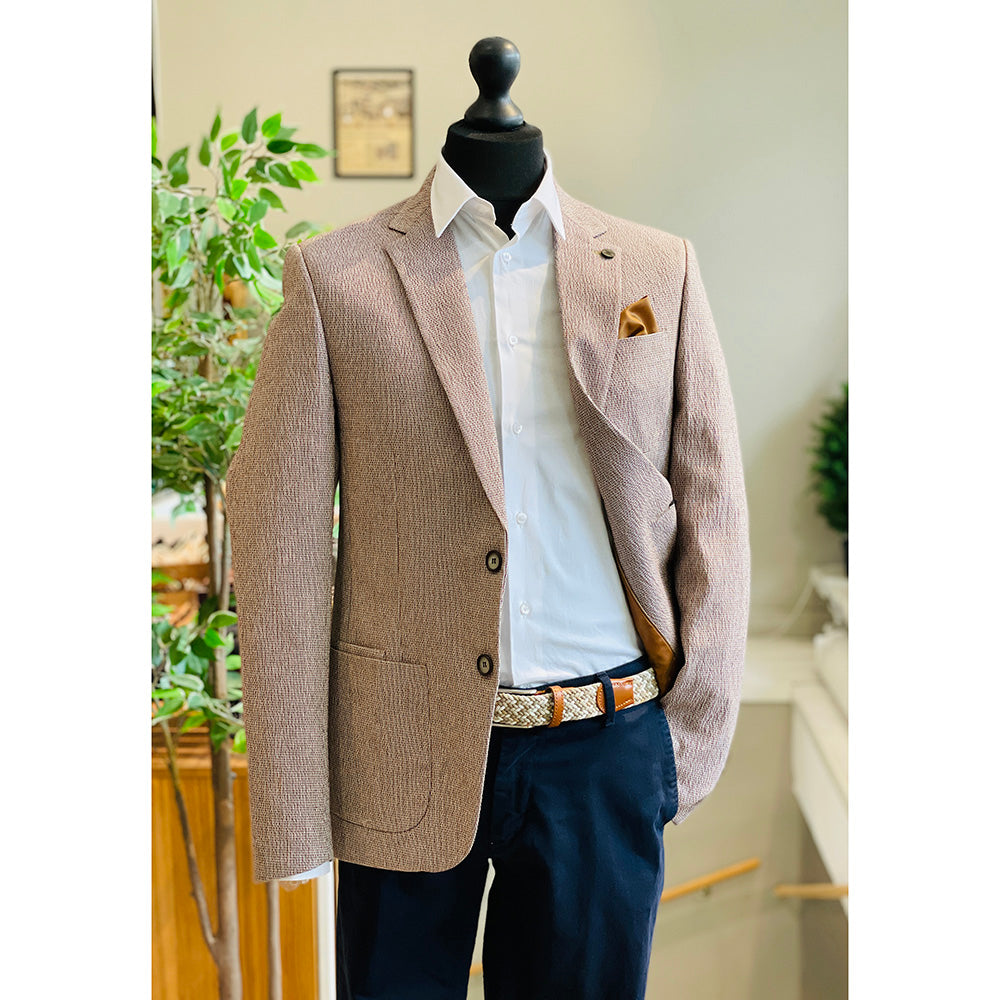 Patterned reddish-brown blazer⎪ Xagon Man