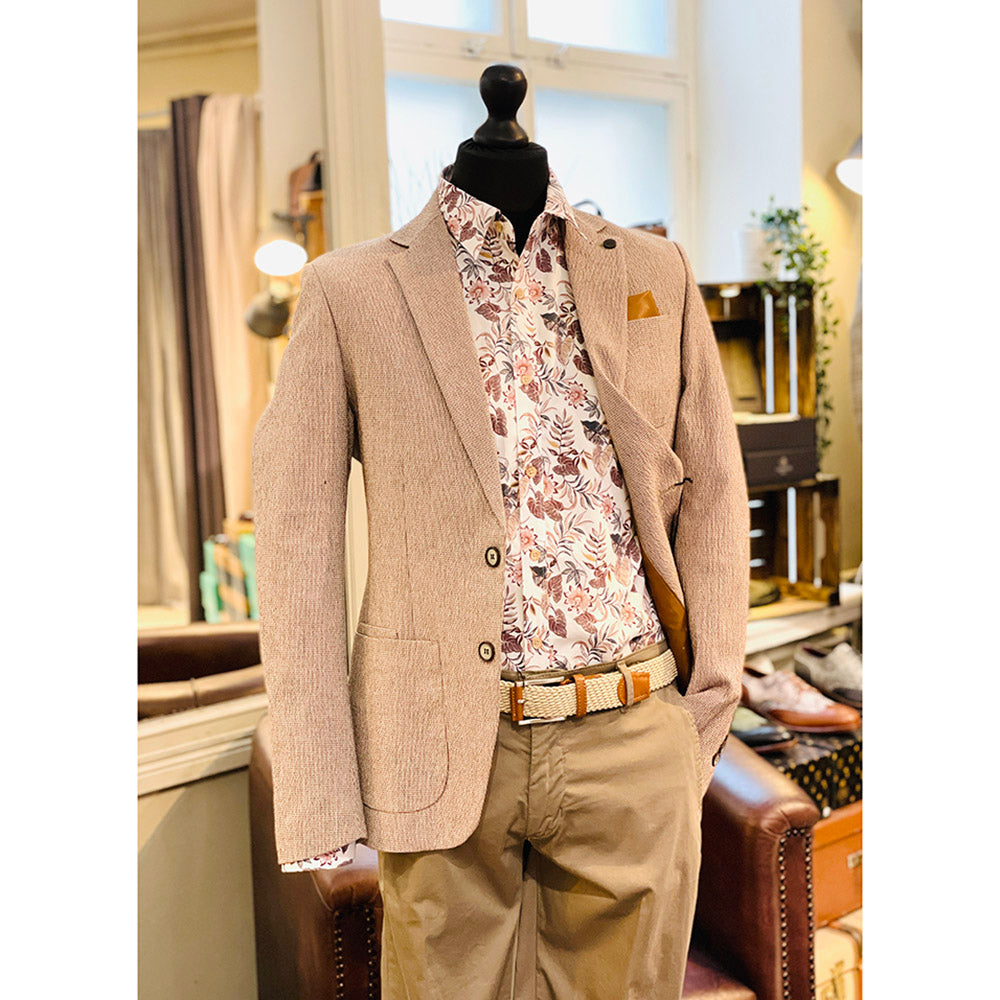 Patterned reddish-brown blazer⎪ Xagon Man
