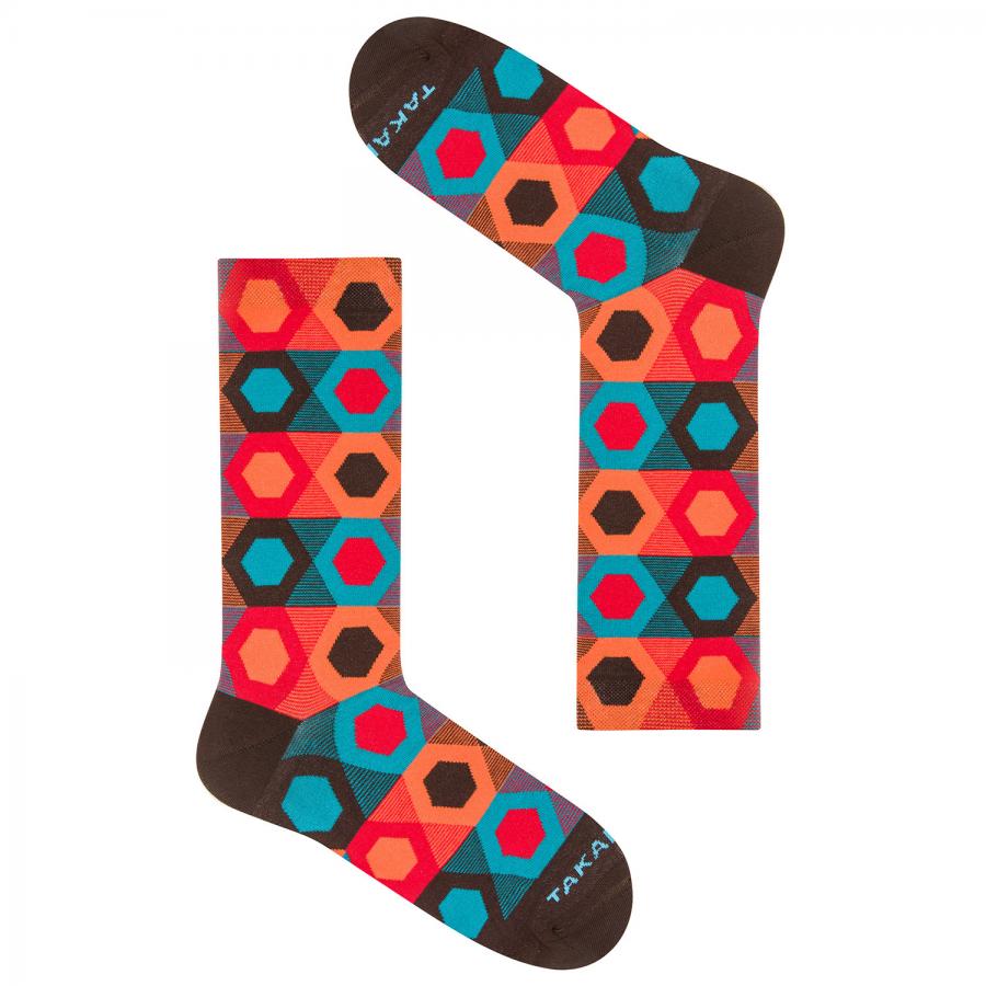 Braune gemusterte Socken 1M2 ⎪Takapara