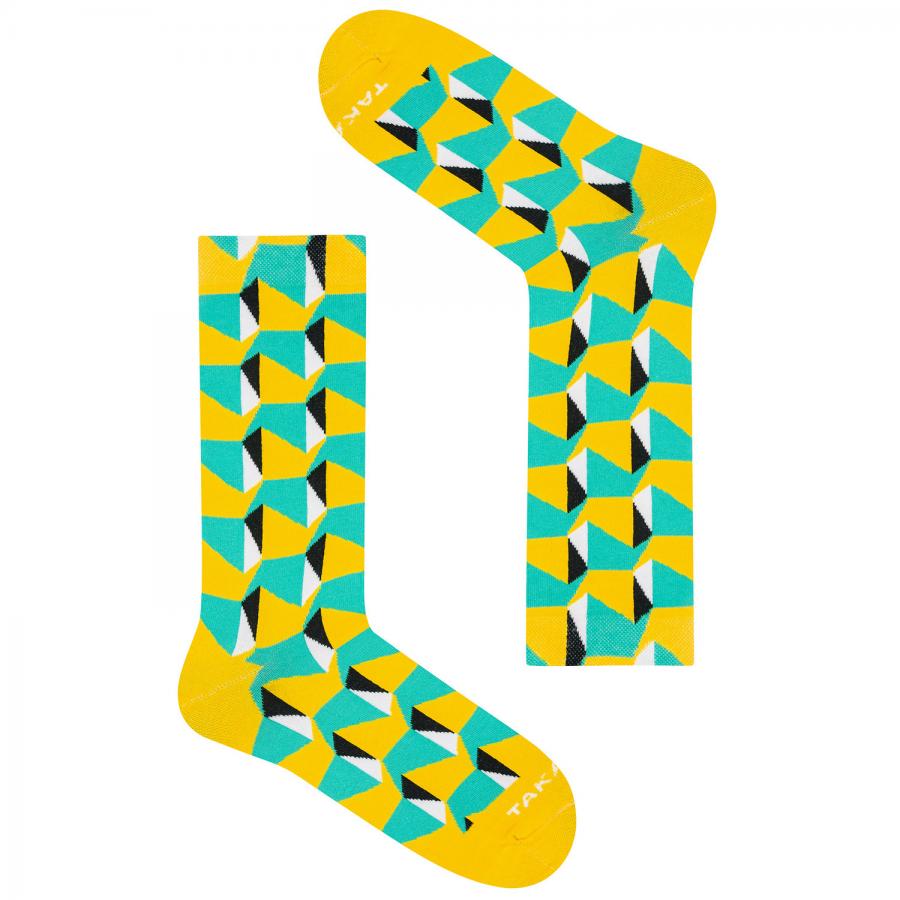 Gelbe gemusterte Socken 15M1⎪ Takapara