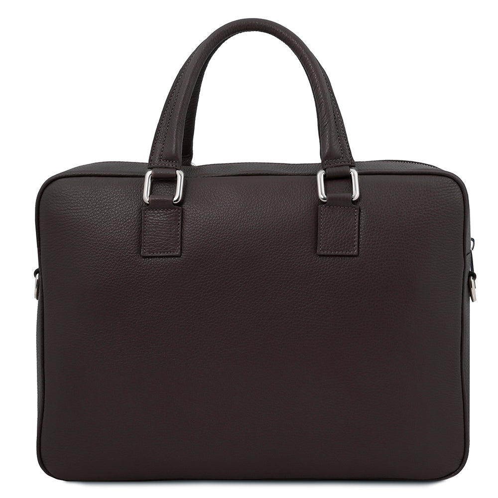 Large dark brown leather briefcase 17.3" | Treviso | Tuscany Leather