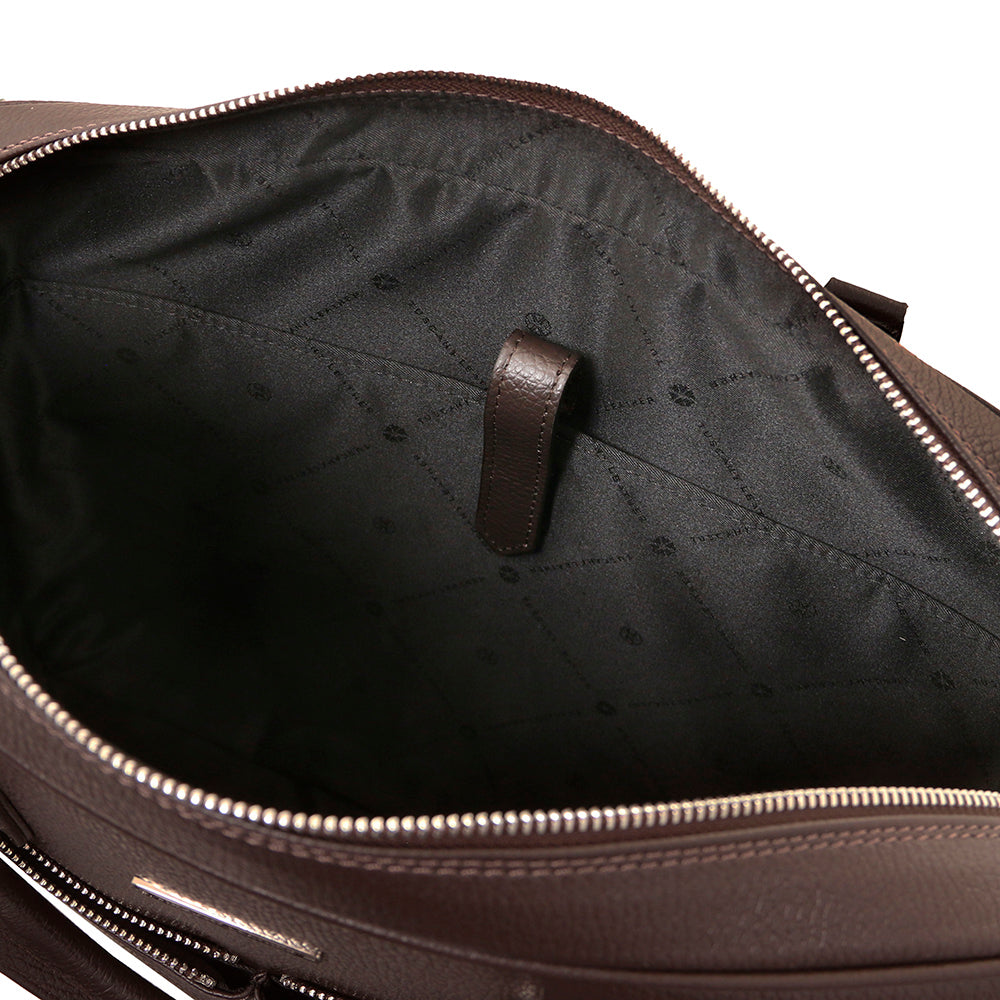 Large dark brown leather briefcase 17.3" | Treviso | Tuscany Leather