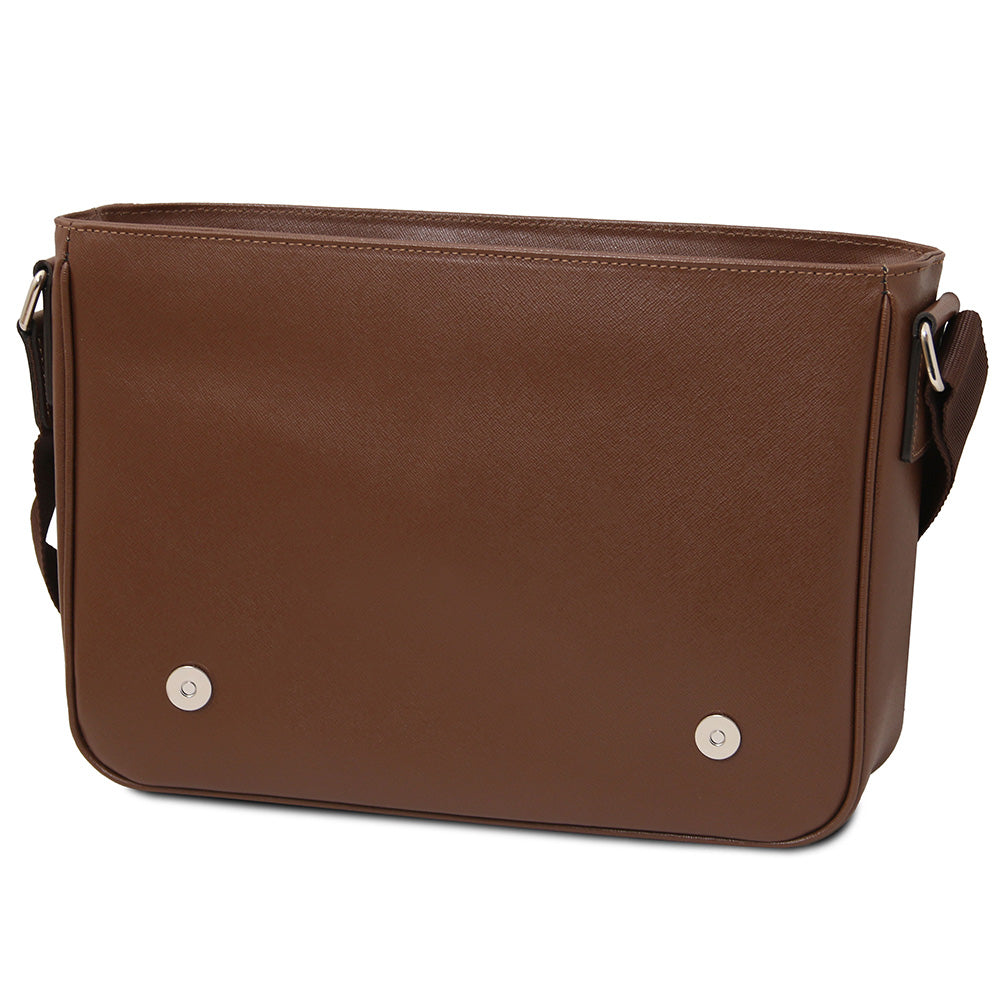 Ruskea messenger laukku⎪ Saffiano ⎪ Tuscany Leather