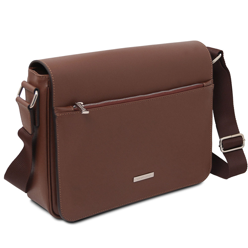 Ruskea messenger laukku⎪ Saffiano ⎪ Tuscany Leather