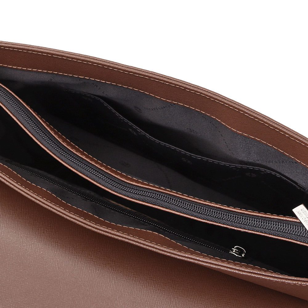 Ruskea messenger laukku⎪ Saffiano ⎪ Tuscany Leather